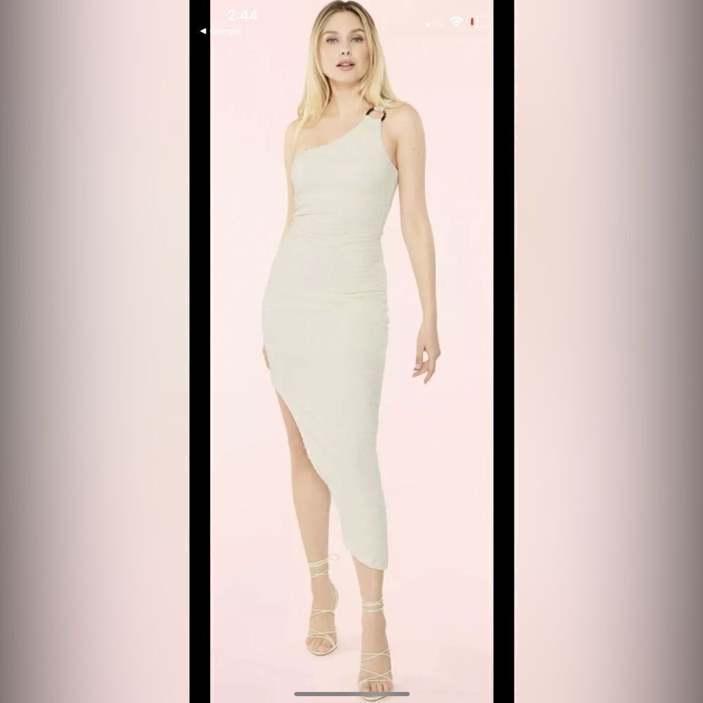 Likely Harley One Shoulder Asymmetrical Dress in Cream Size 10 NWT